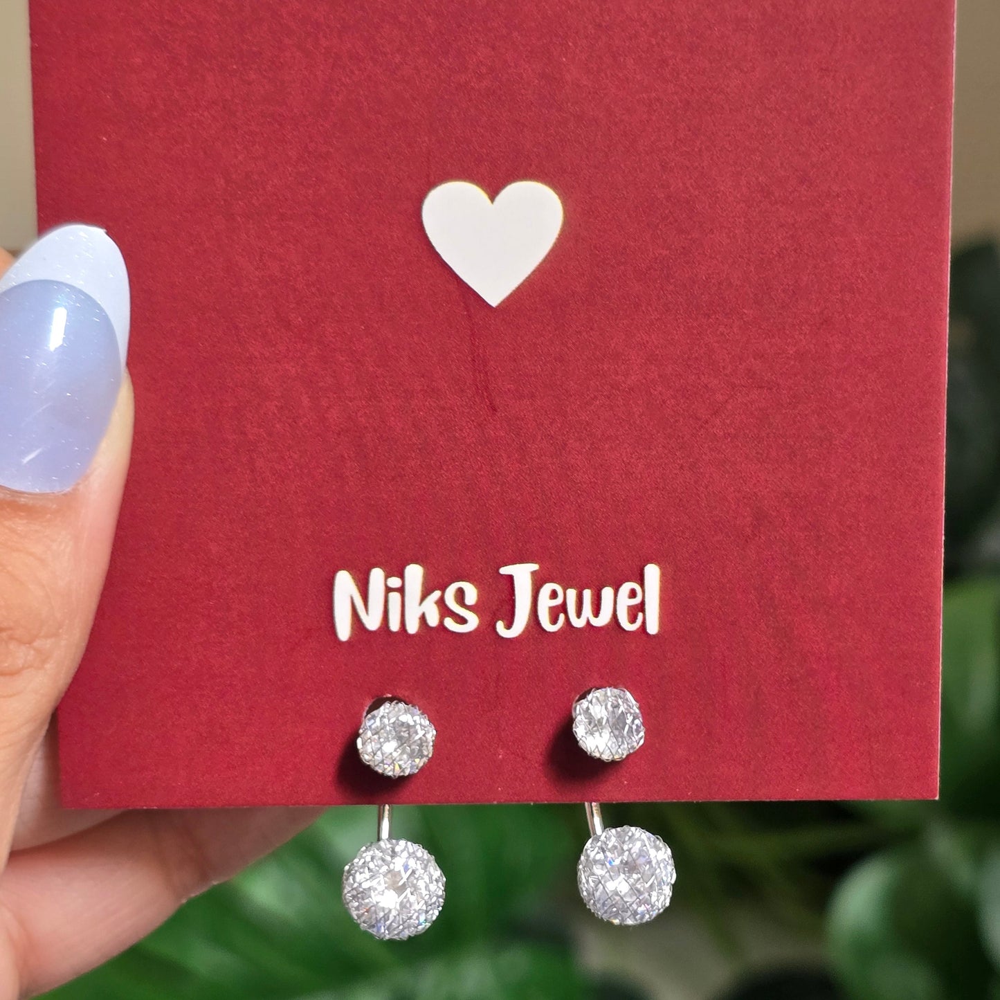 Double Sparkle Crystal Drop Earrings ✨