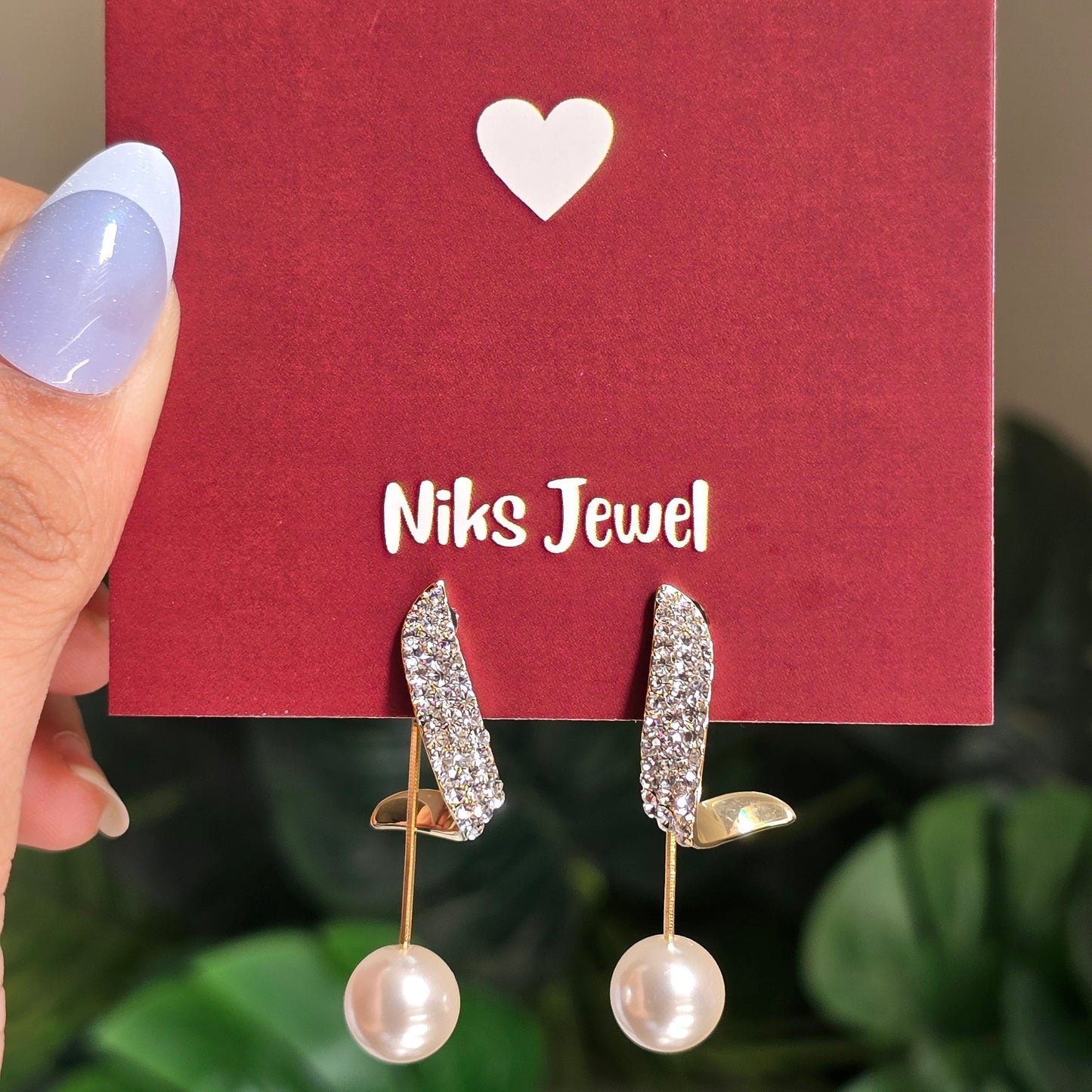 Crystal Pearl Drop Earrings