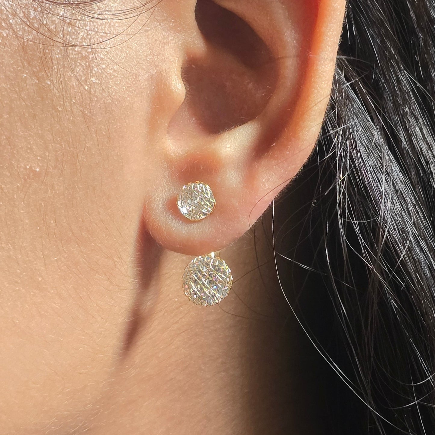 Textured Ball Drop Earrings.