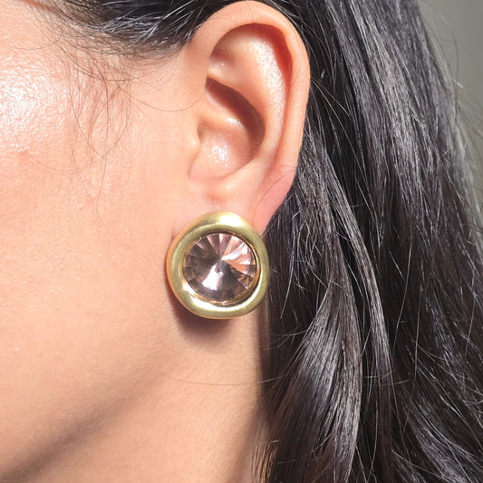 Champagne Crystal Statement Stud Earrings ✨ |