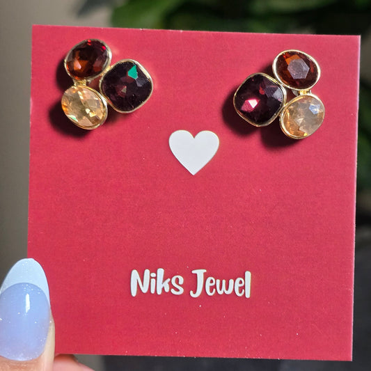 Multi-Cluster Gemstone Studs.