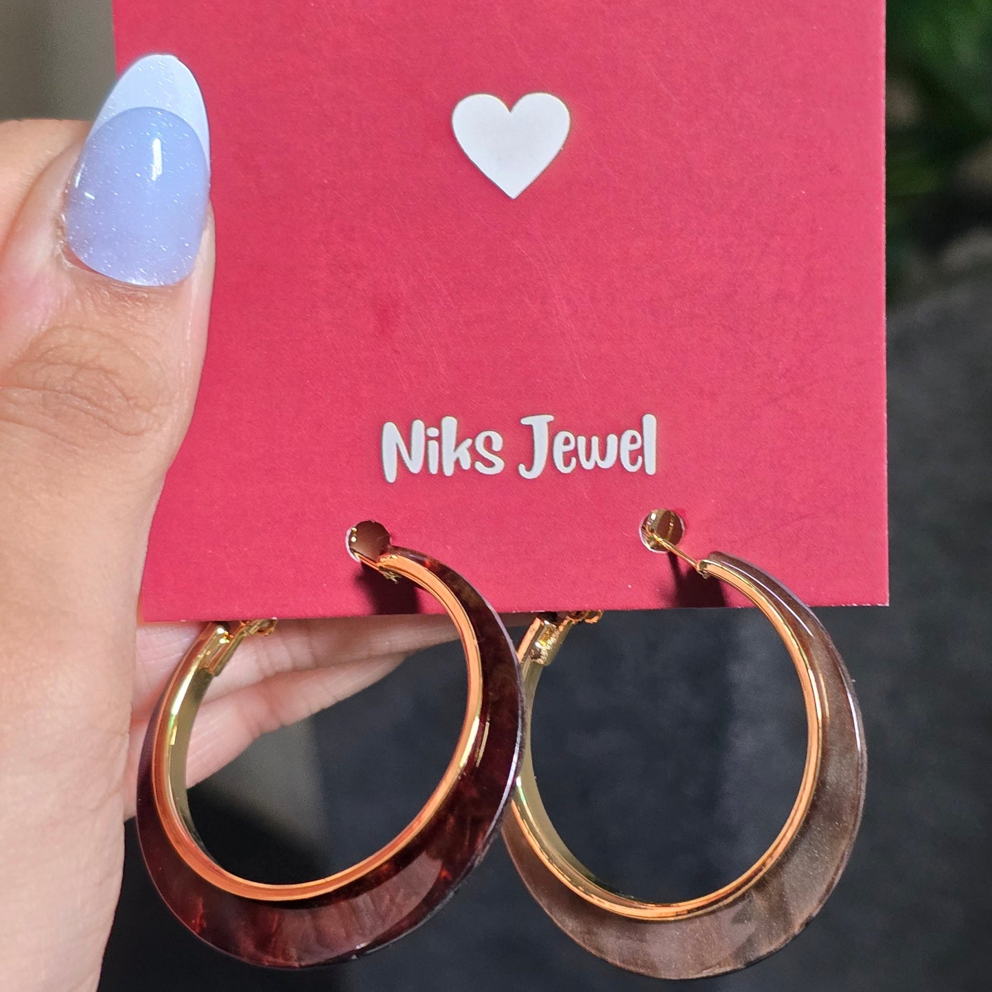 Tortoise Acetate Hoop Earring.