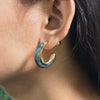 Two-Tone Marble Hoop Earrings.
