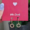 Crystal Circle Drop Hoop Earrings.