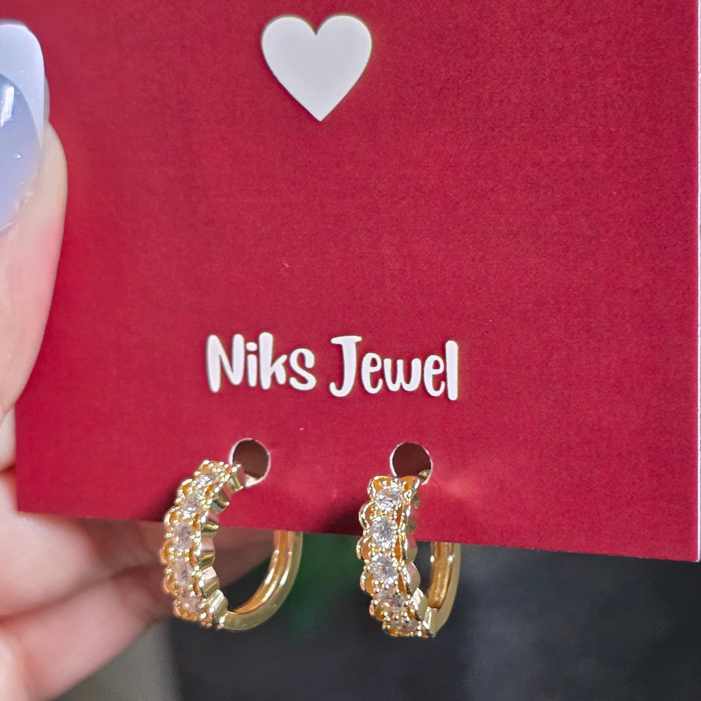 Sparkling Crystal Hoop Earrings.