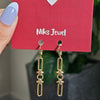 Gold-Tone Geometric Chain Drop Earrings.