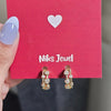 Gold-Plated CZ Studded Double Row Hoop Earrings.