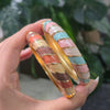Gold-Plated Multicolor Enamel Segment Bangle.