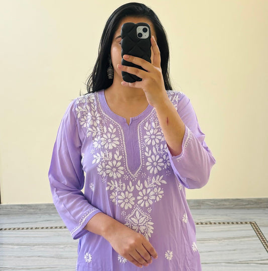 Modal Silk Chikankari Kurta