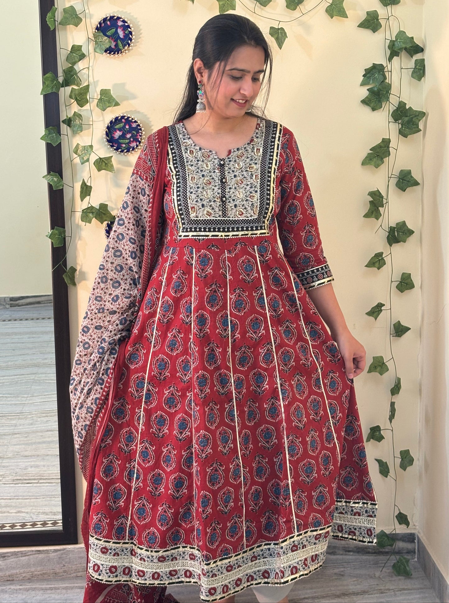 Pure Cotton Anarkali Set