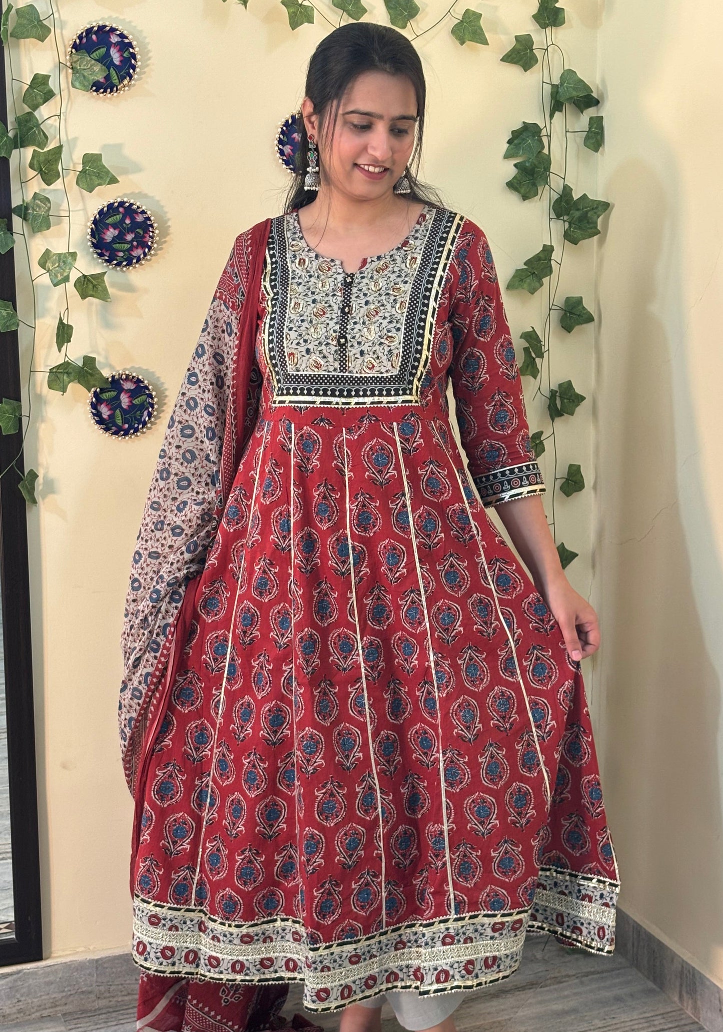 Pure Cotton Anarkali Set