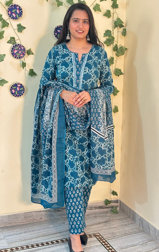 Pure Cotton Straight cut kurta set