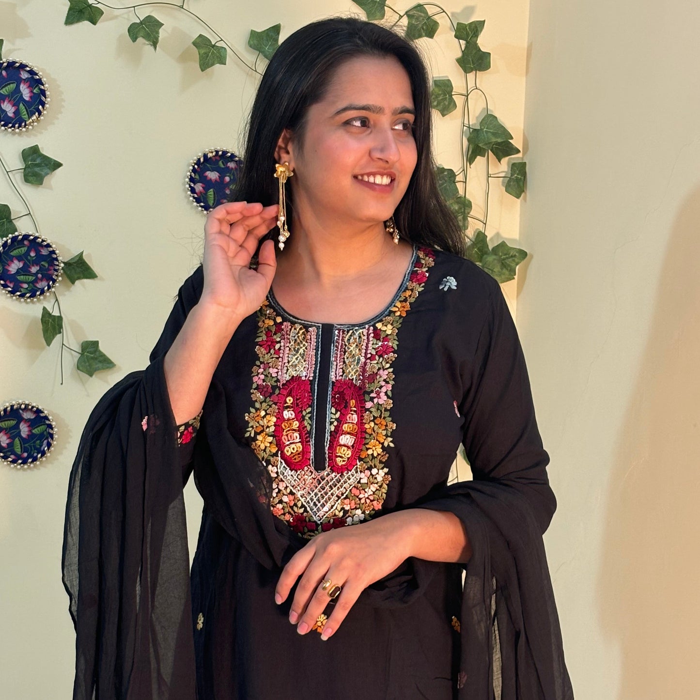 Mul-mul Cotton Embroidered Set