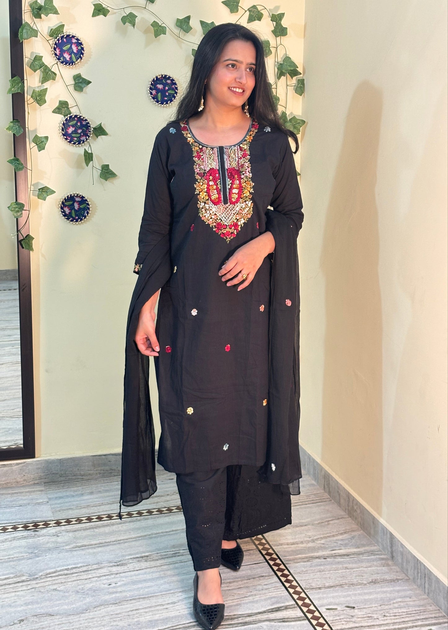 Mul-mul Cotton Embroidered Set