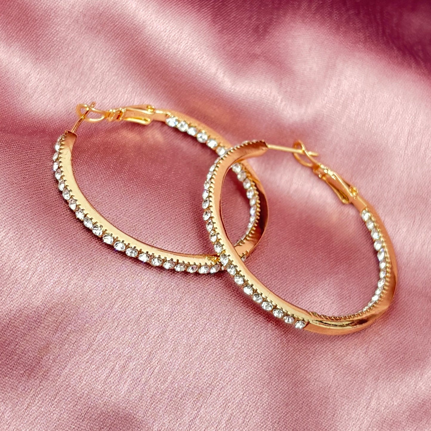 Premium Stone Studded Hoops