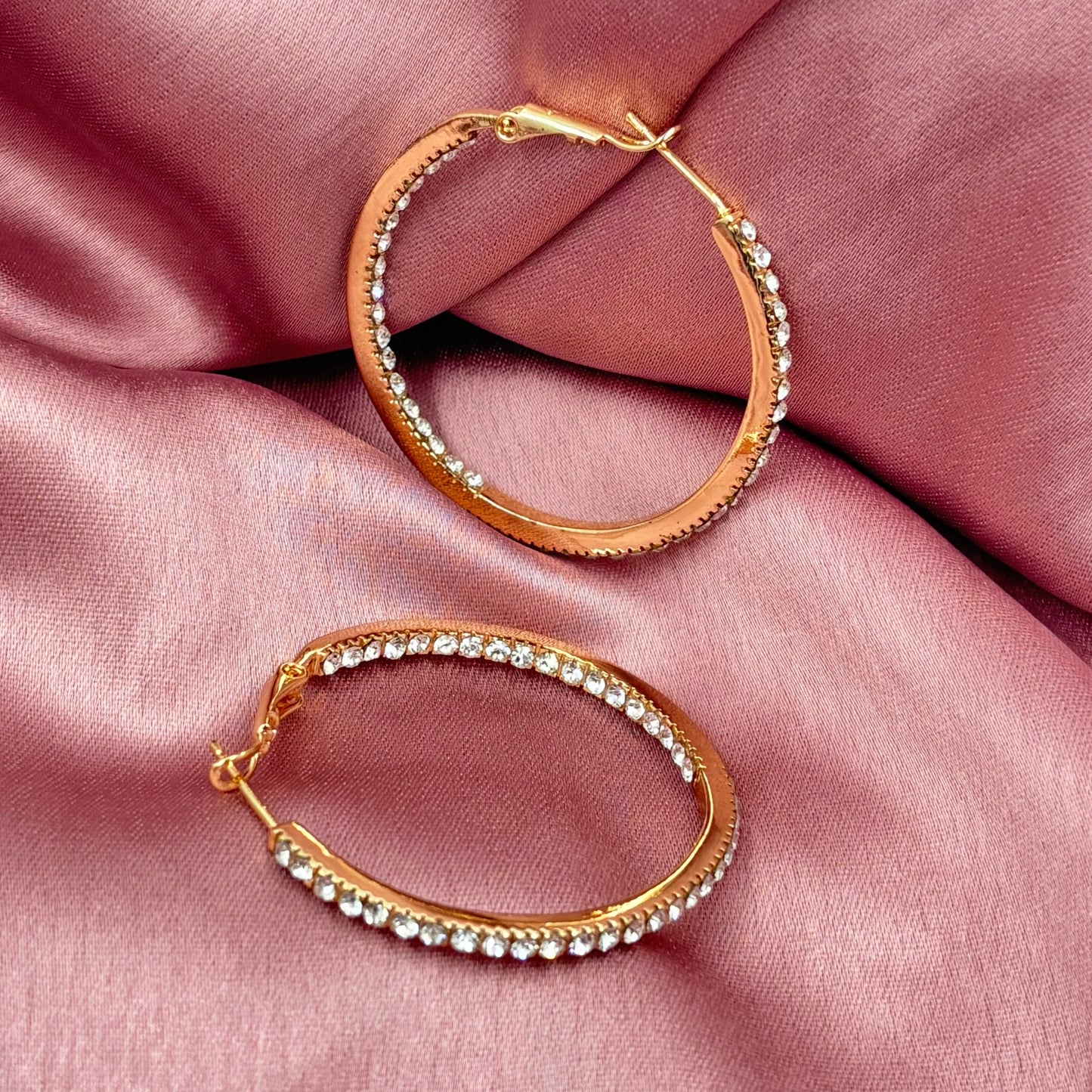 Premium Stone Studded Hoops