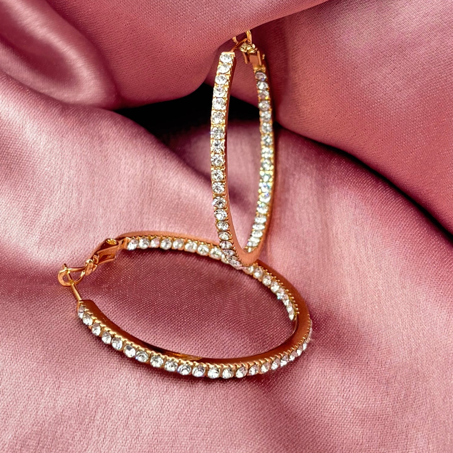 Premium Stone Studded Hoops