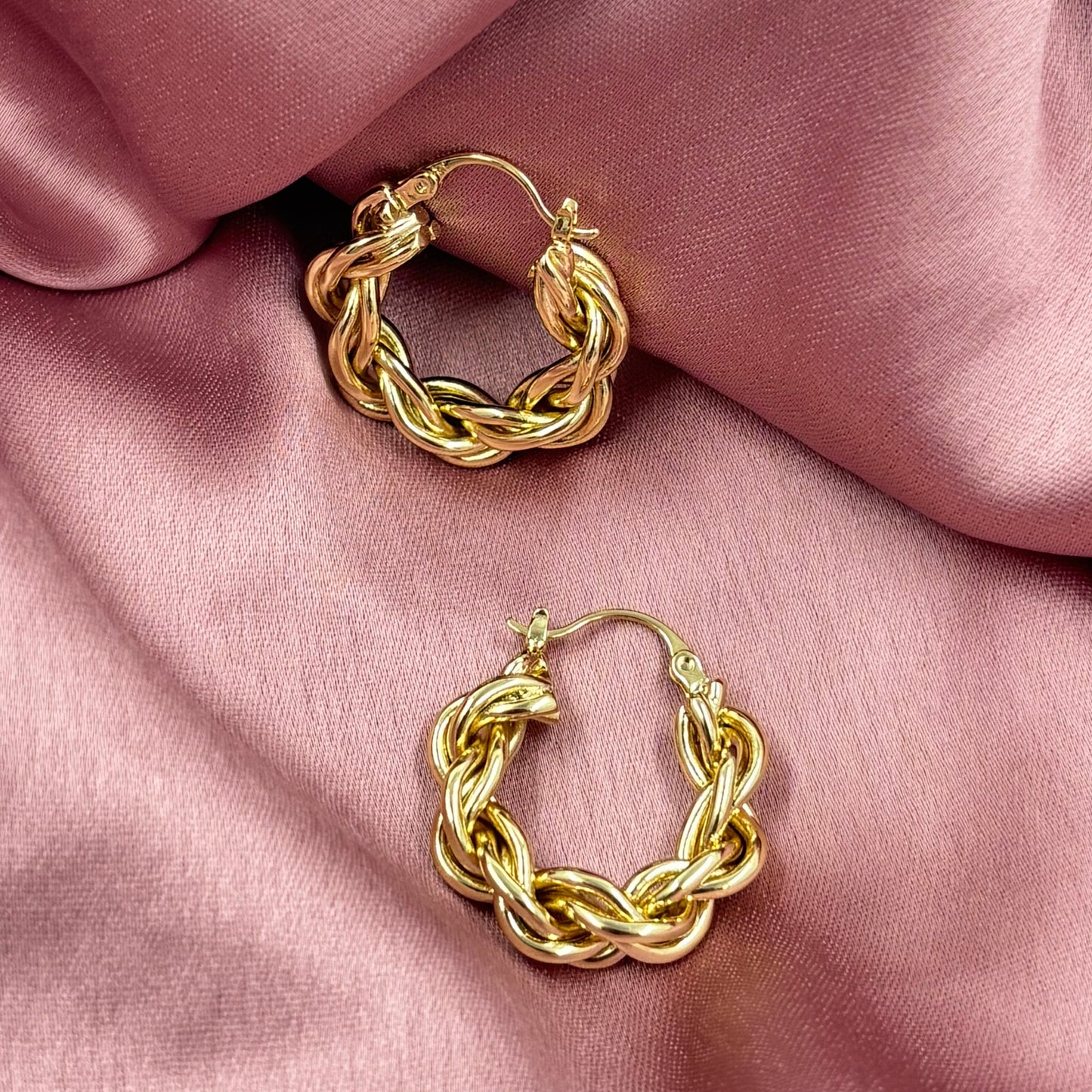 Twisted Rope Hoop Earrings