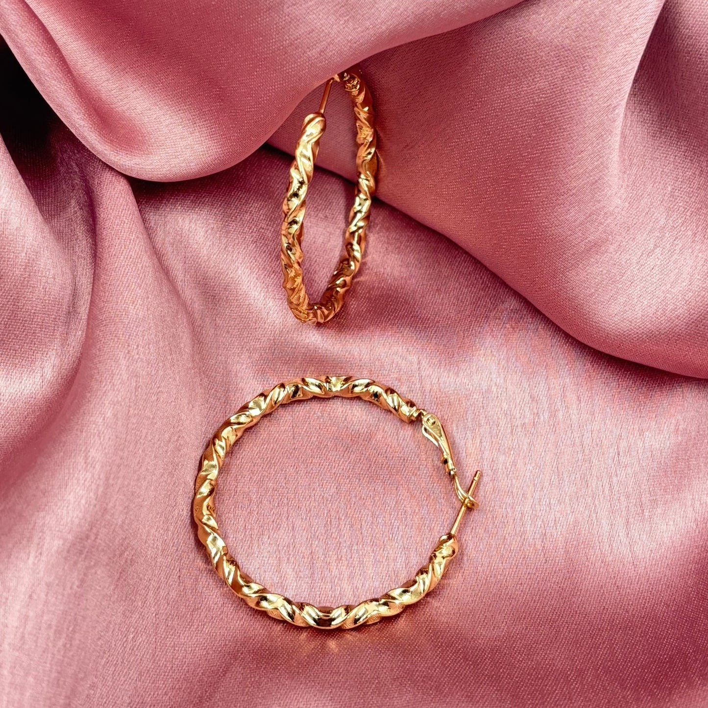 Rose Gold Spiral Hoops