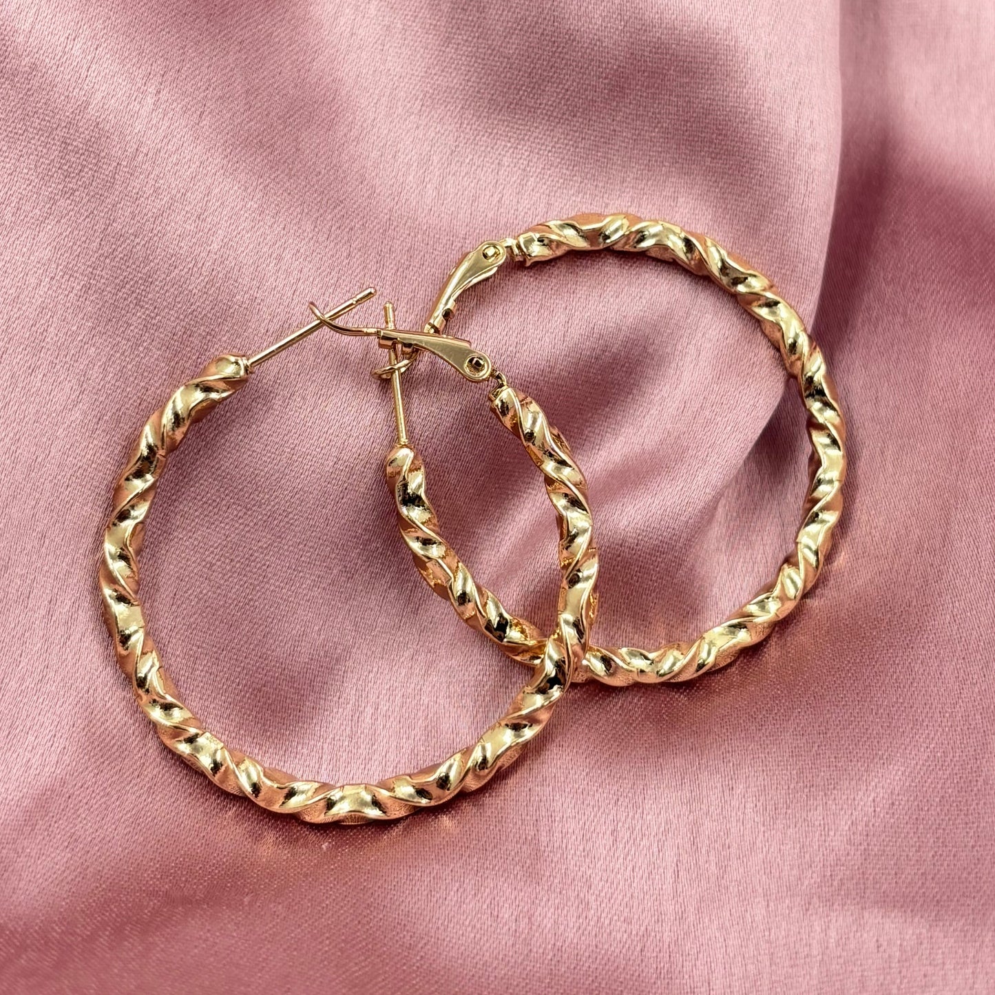 Rose Gold Spiral Hoops
