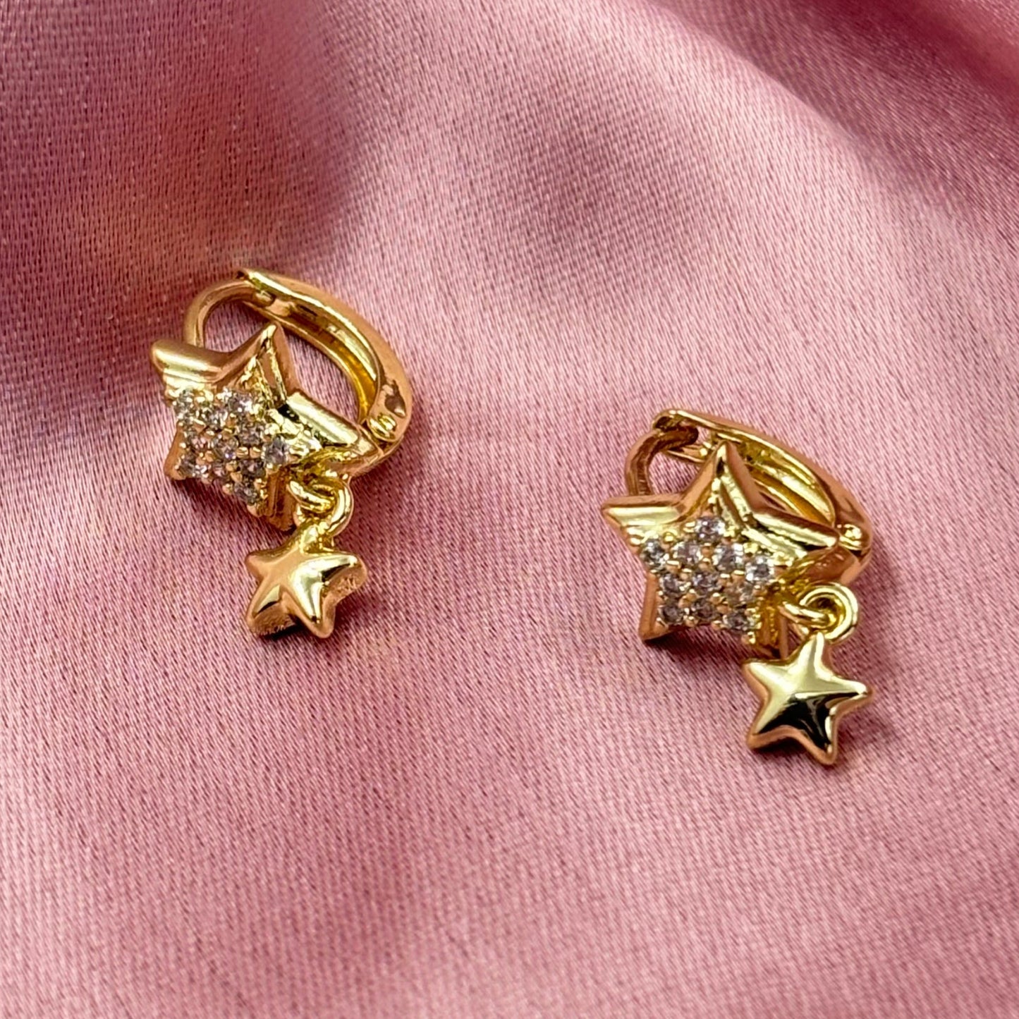 Celestial Star Charm Hoops