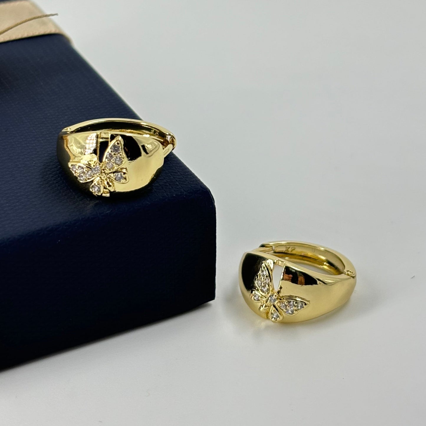 Butterfly Gold-Plated Huggie Earrings