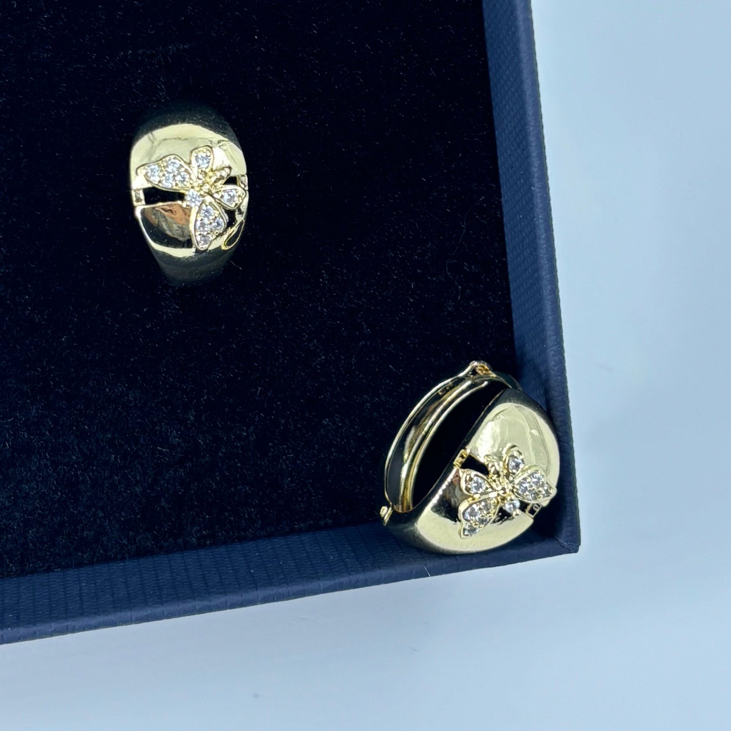 Butterfly Gold-Plated Huggie Earrings