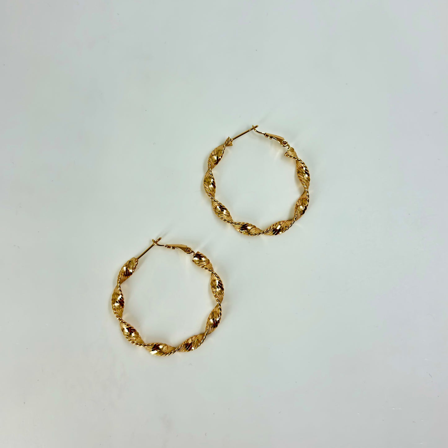 Rose Gold Twisted Hoop Earrings