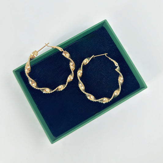 Rose Gold Twisted Hoop Earrings