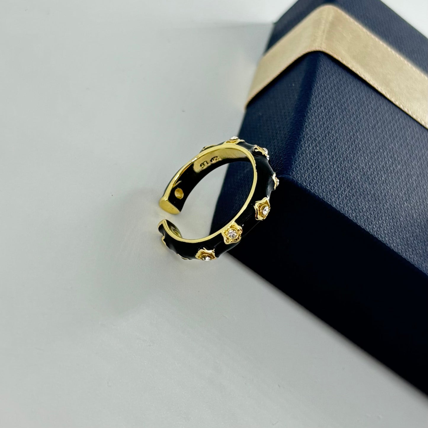Luxe Midnight Hoop Adjustable Ring