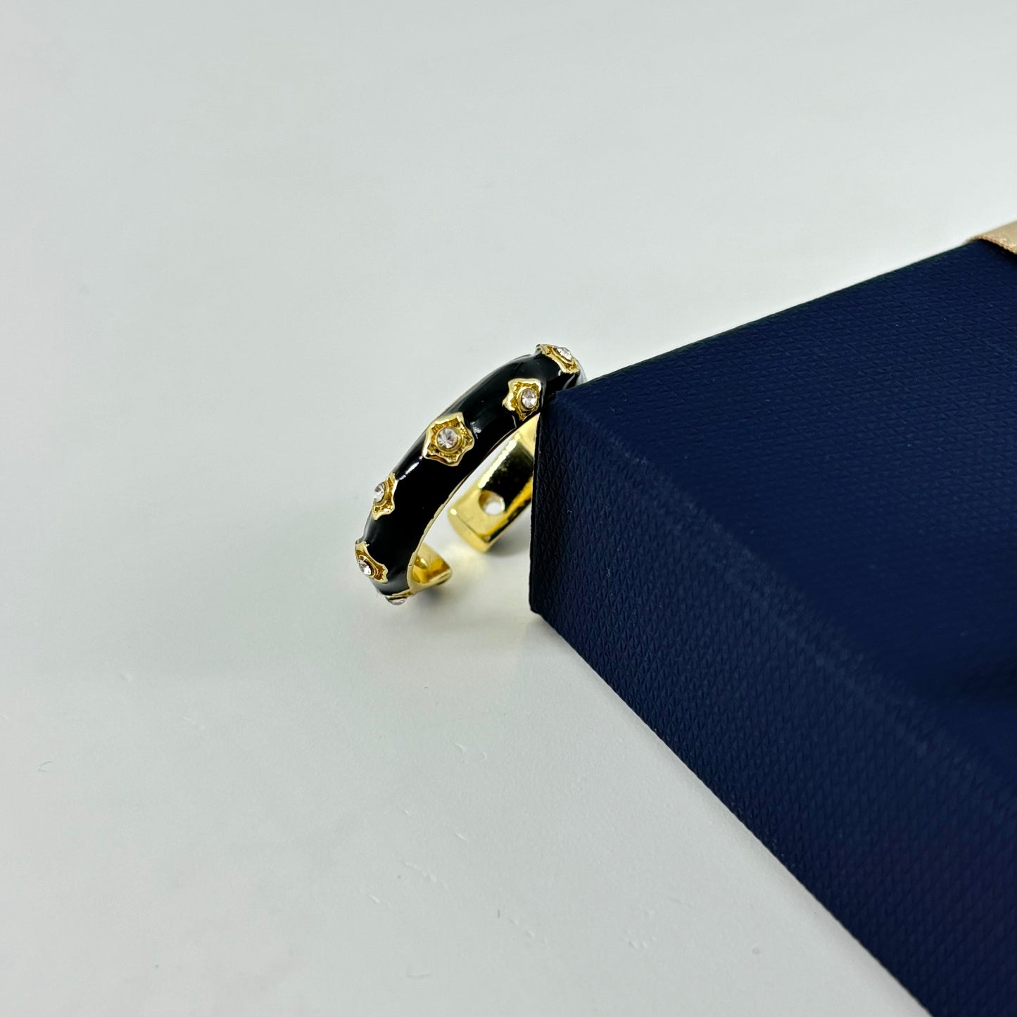 Luxe Midnight Hoop Adjustable Ring
