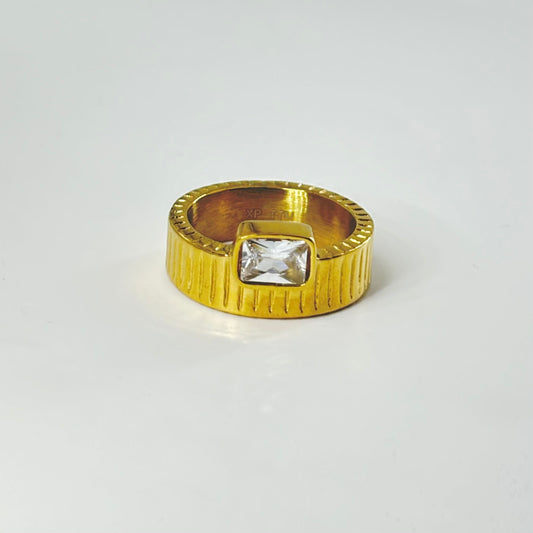 Textured Gold Band Ring