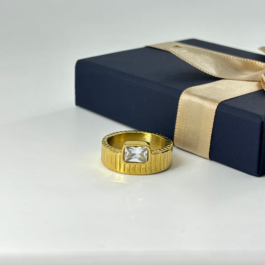 Textured Gold Band Ring