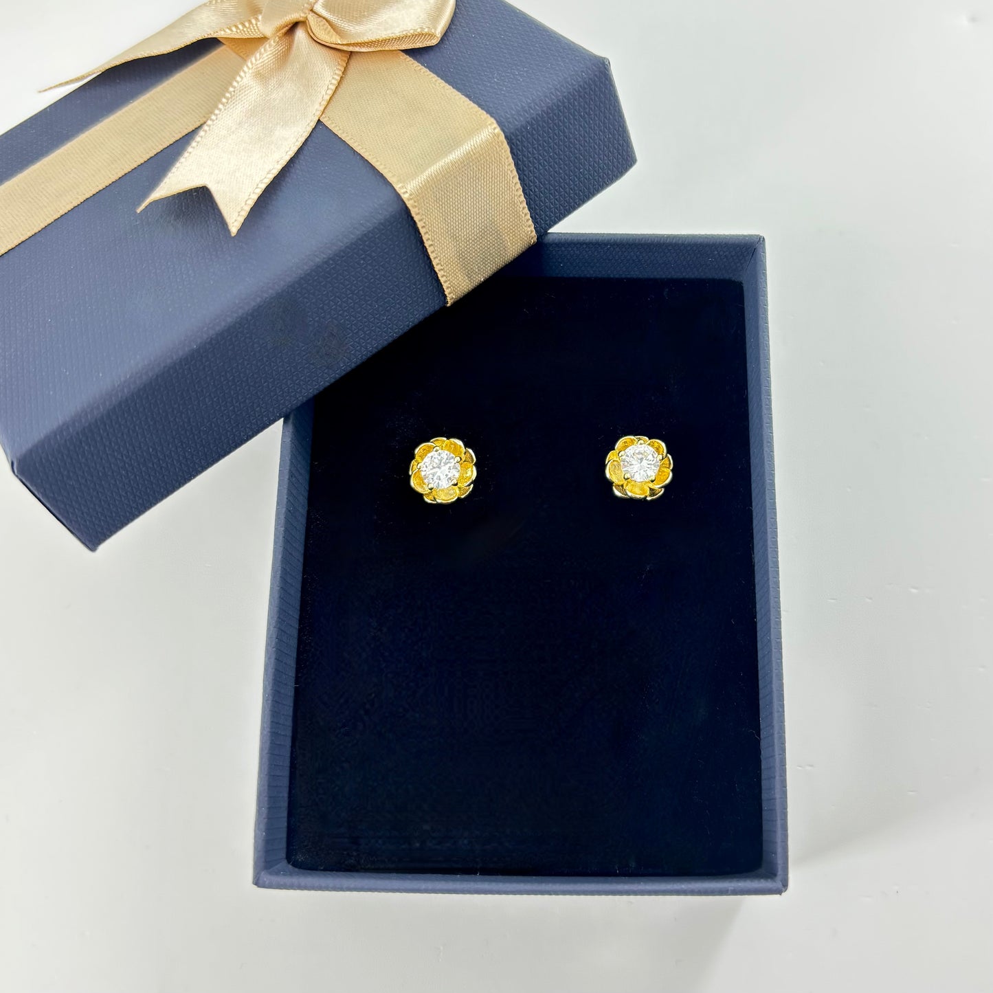 Gold Floral Stud Earrings