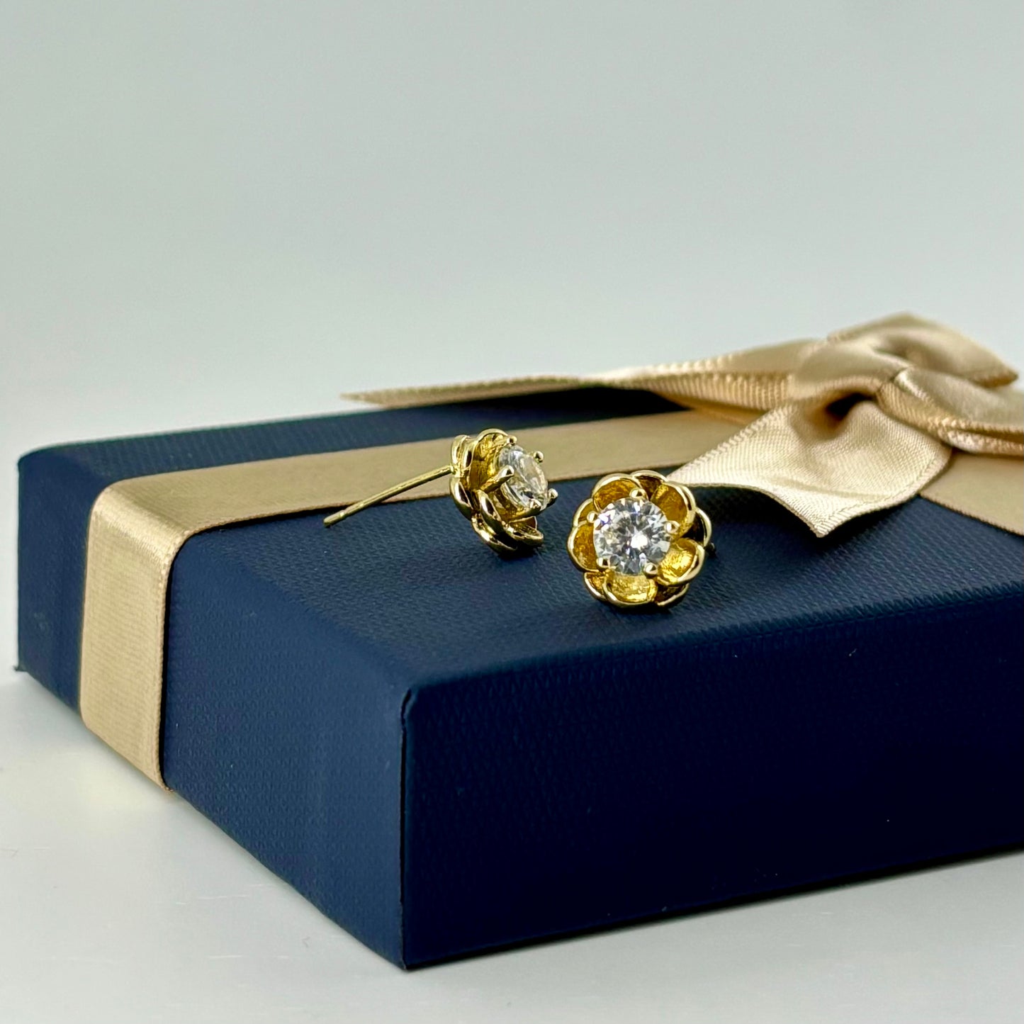 Gold Floral Stud Earrings