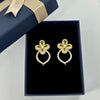 Yellow Crystal Floral Drop Earrings