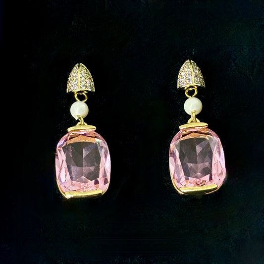 Pink Crystal Earring