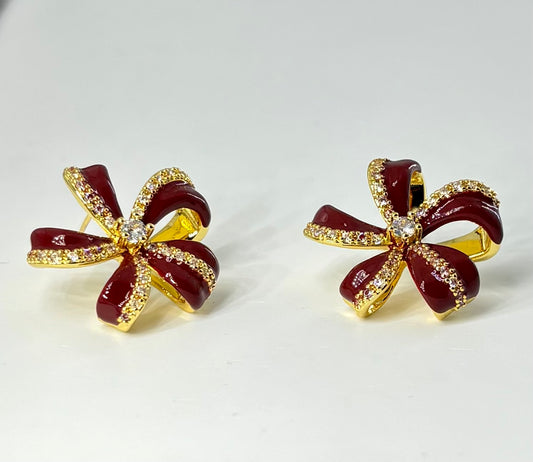 Enamel Painted Flower Earring