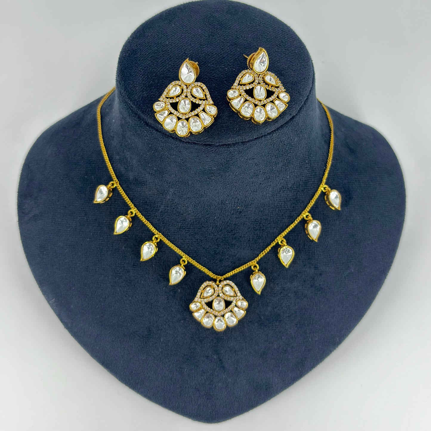 Polki Kundan Chain Pendant Set