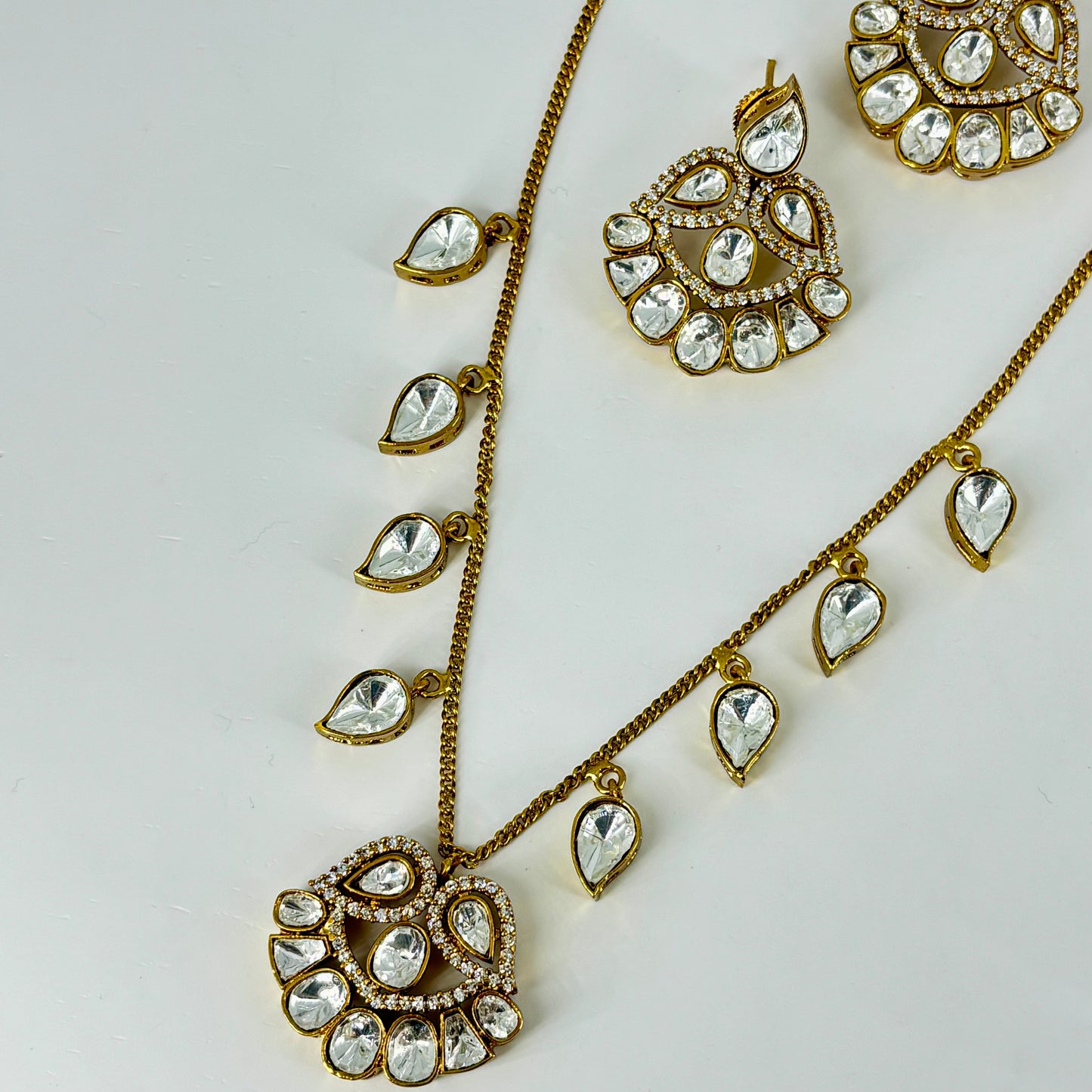 Polki Kundan Chain Pendant Set