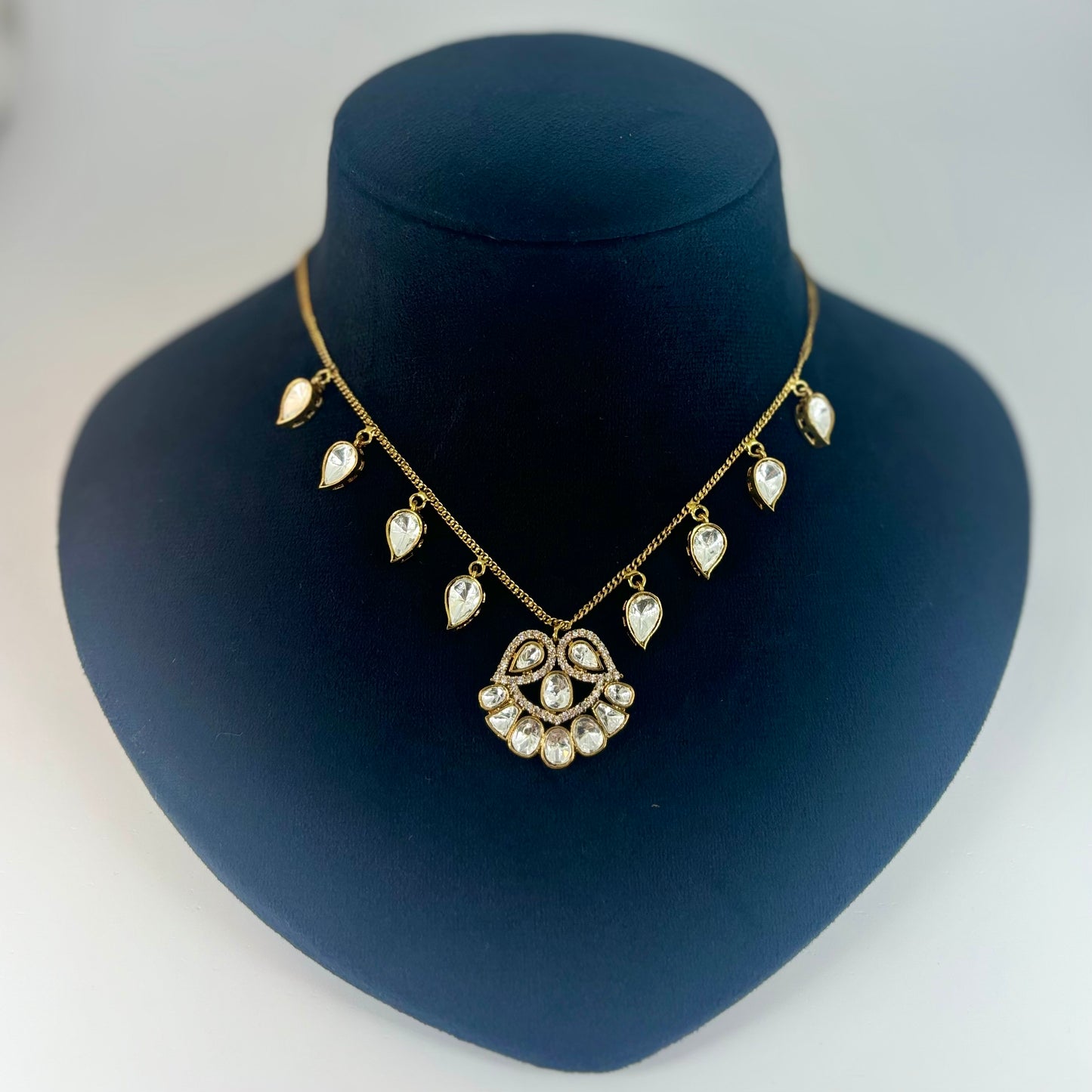 Polki Kundan Chain Pendant Set
