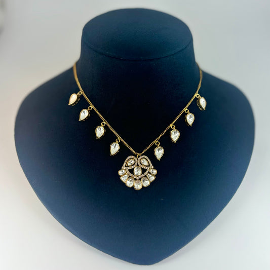 Polki Kundan Chain Pendant Set