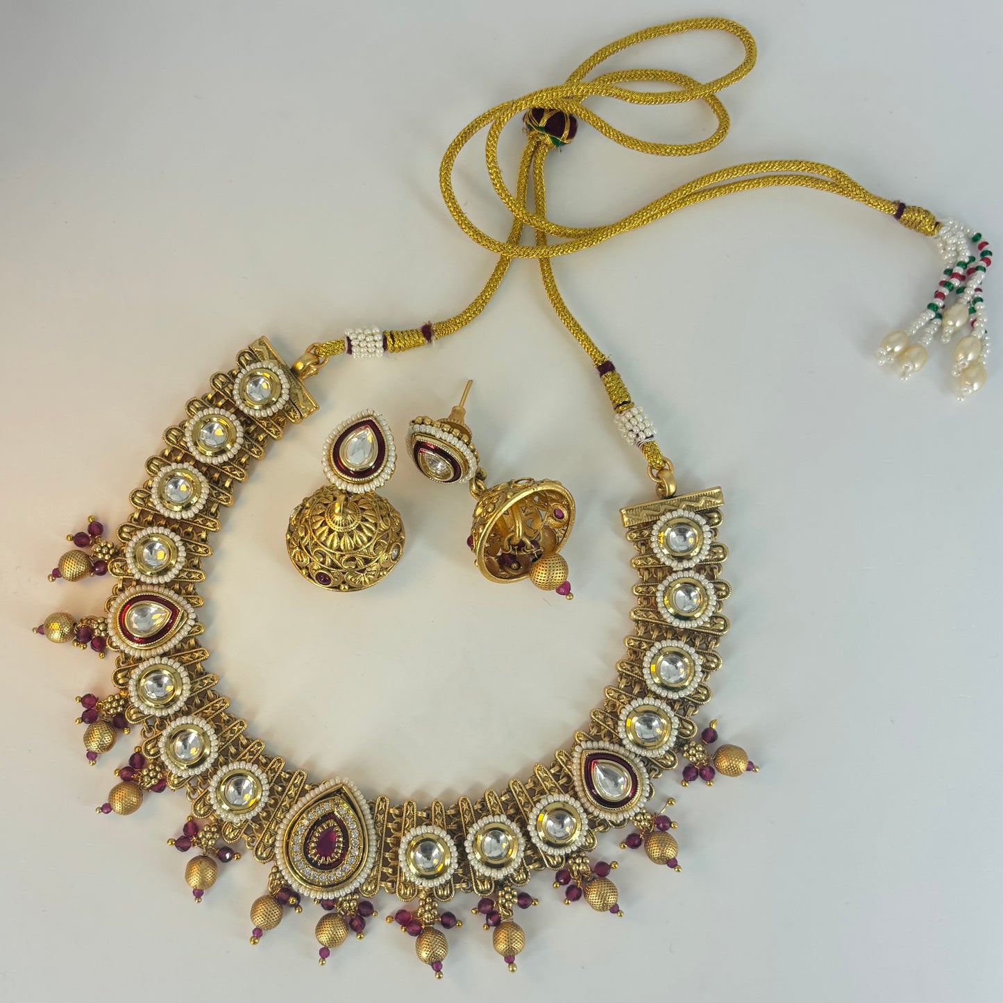 Rajwadi Kundan Necklace Set