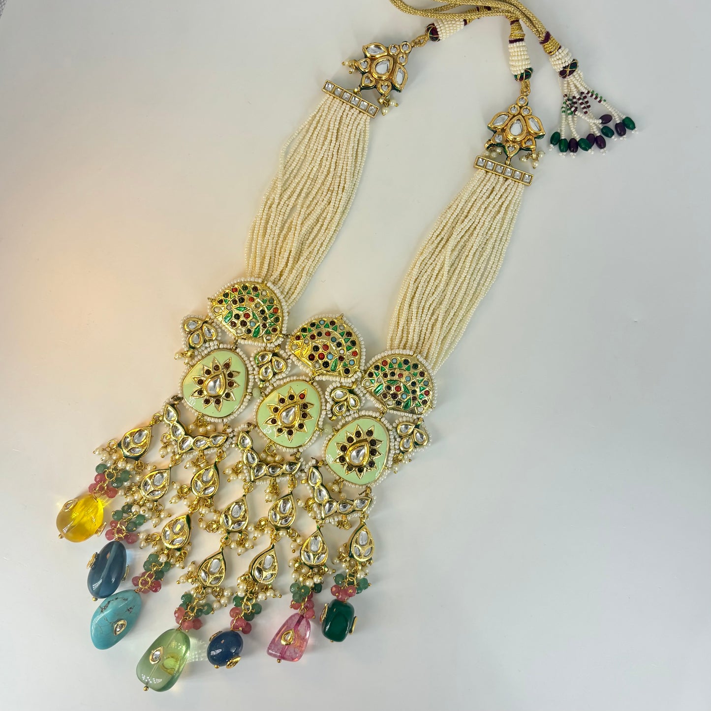 Elegant Kundan Meenakari Long Set