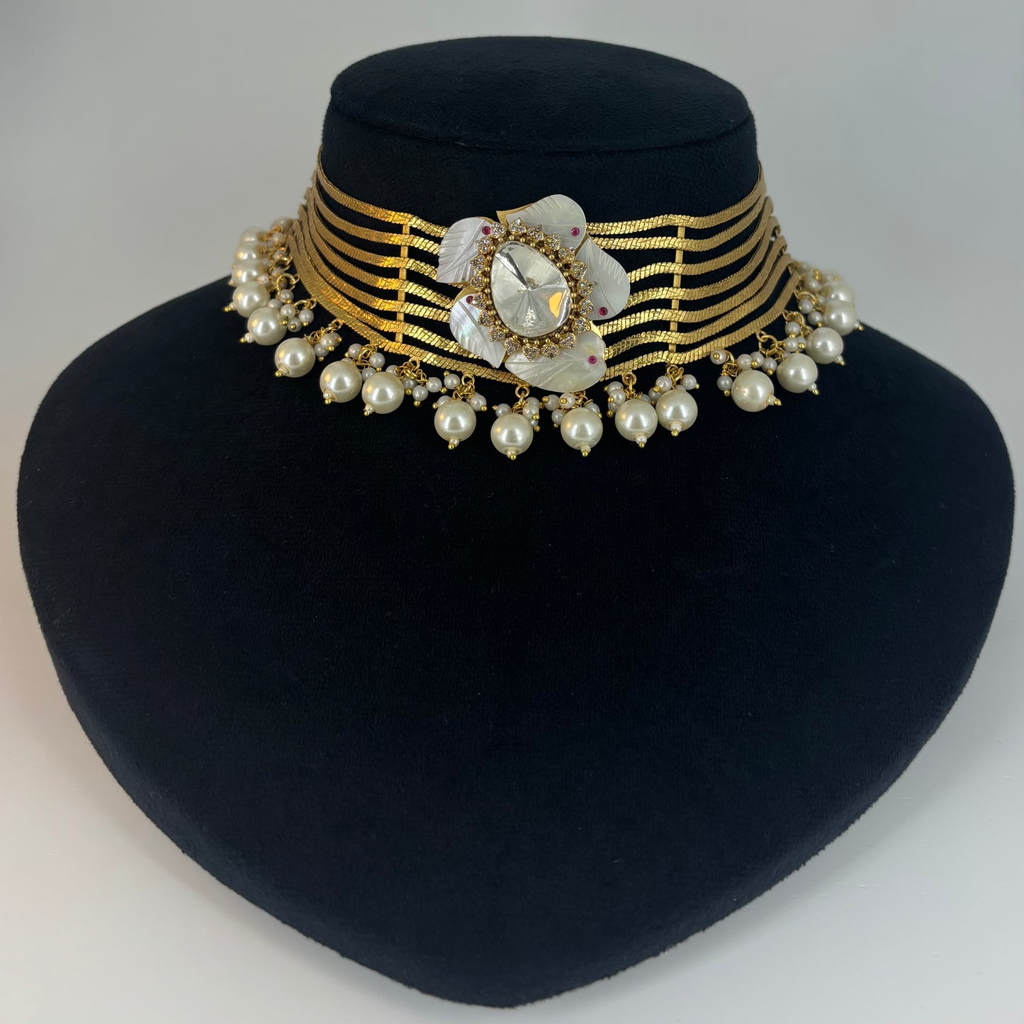 Polki Kundan Pearl Choker Set