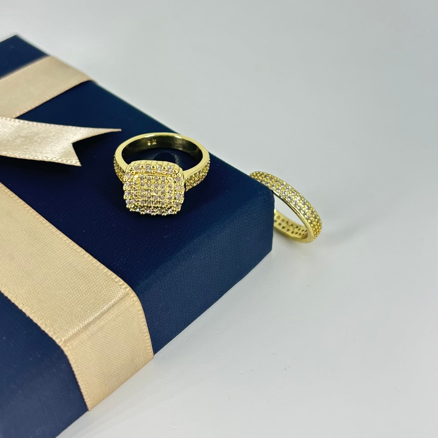 Classic Gold-Plated CZ Ring combo Set
