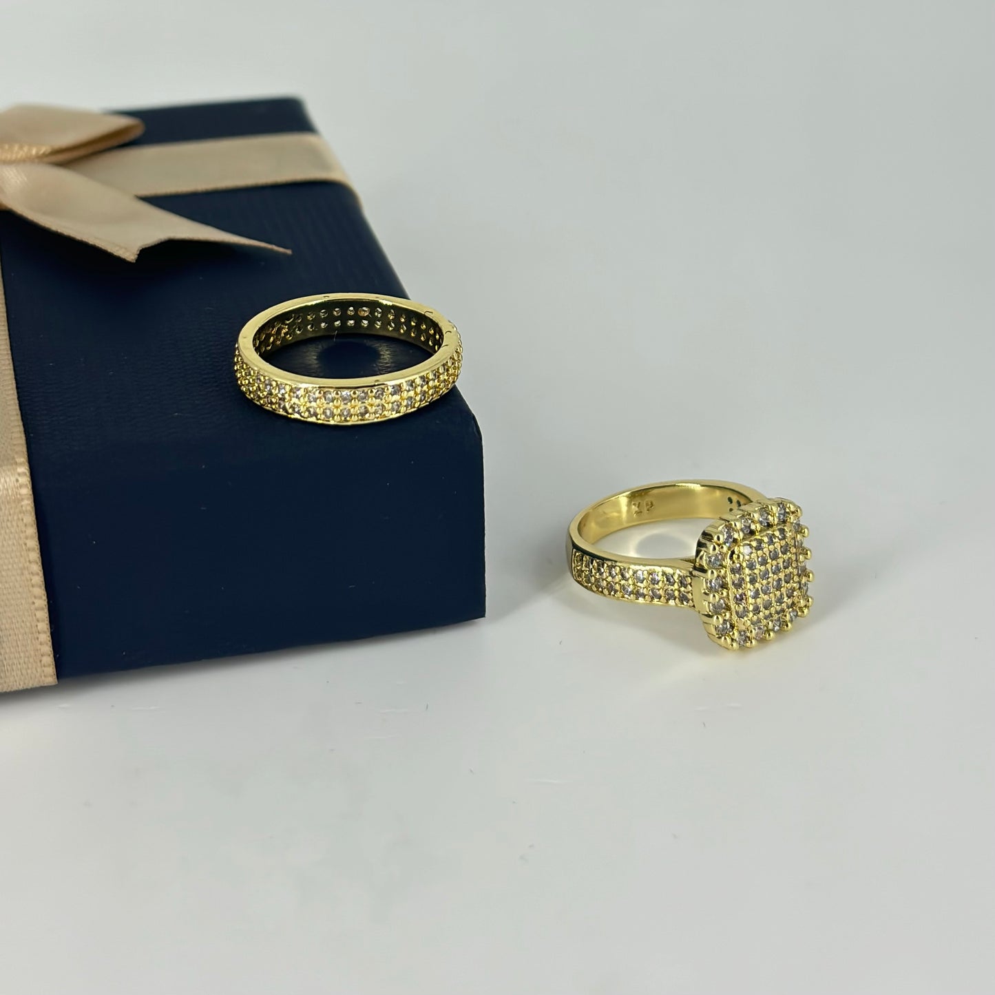 Classic Gold-Plated CZ Ring combo Set