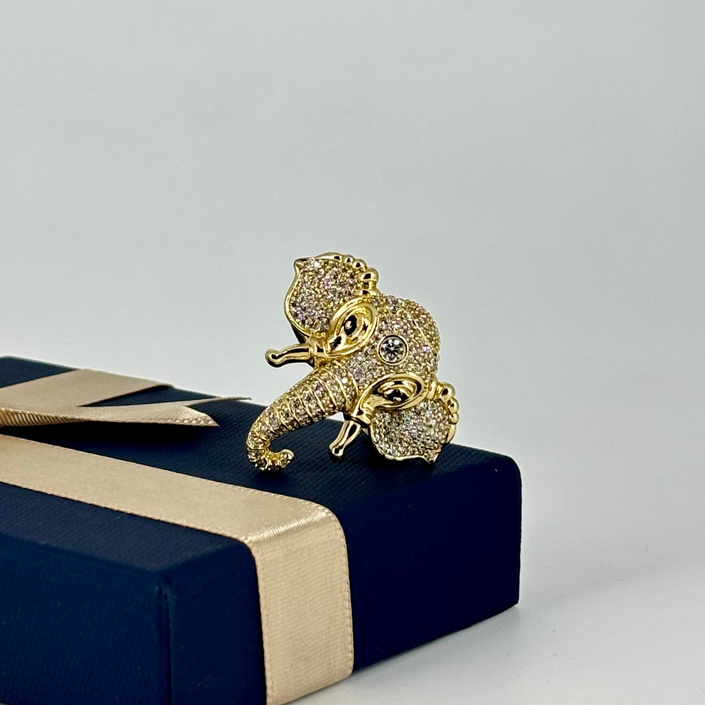 Royal Elephant Gold-Plated Ring