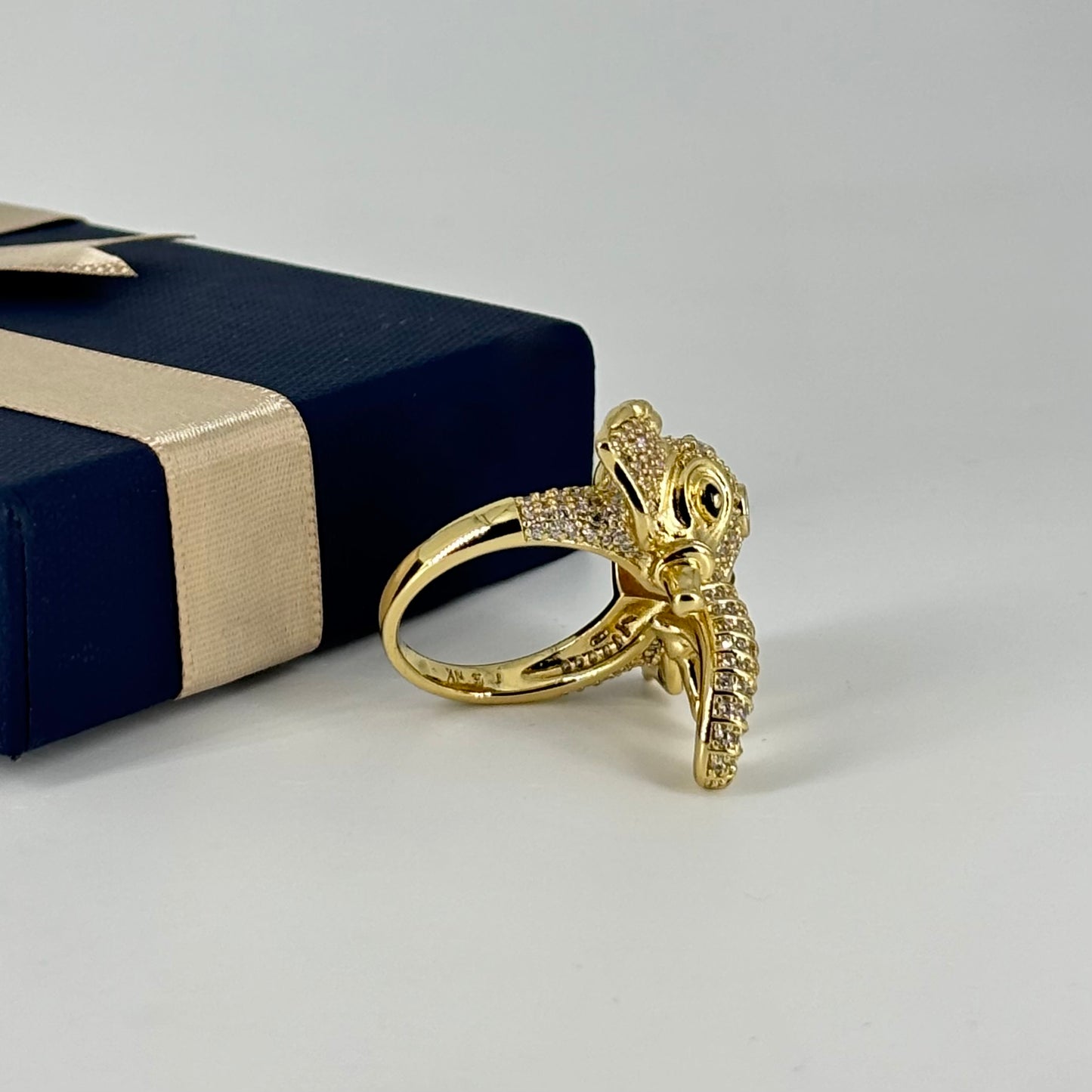 Royal Elephant Gold-Plated Ring