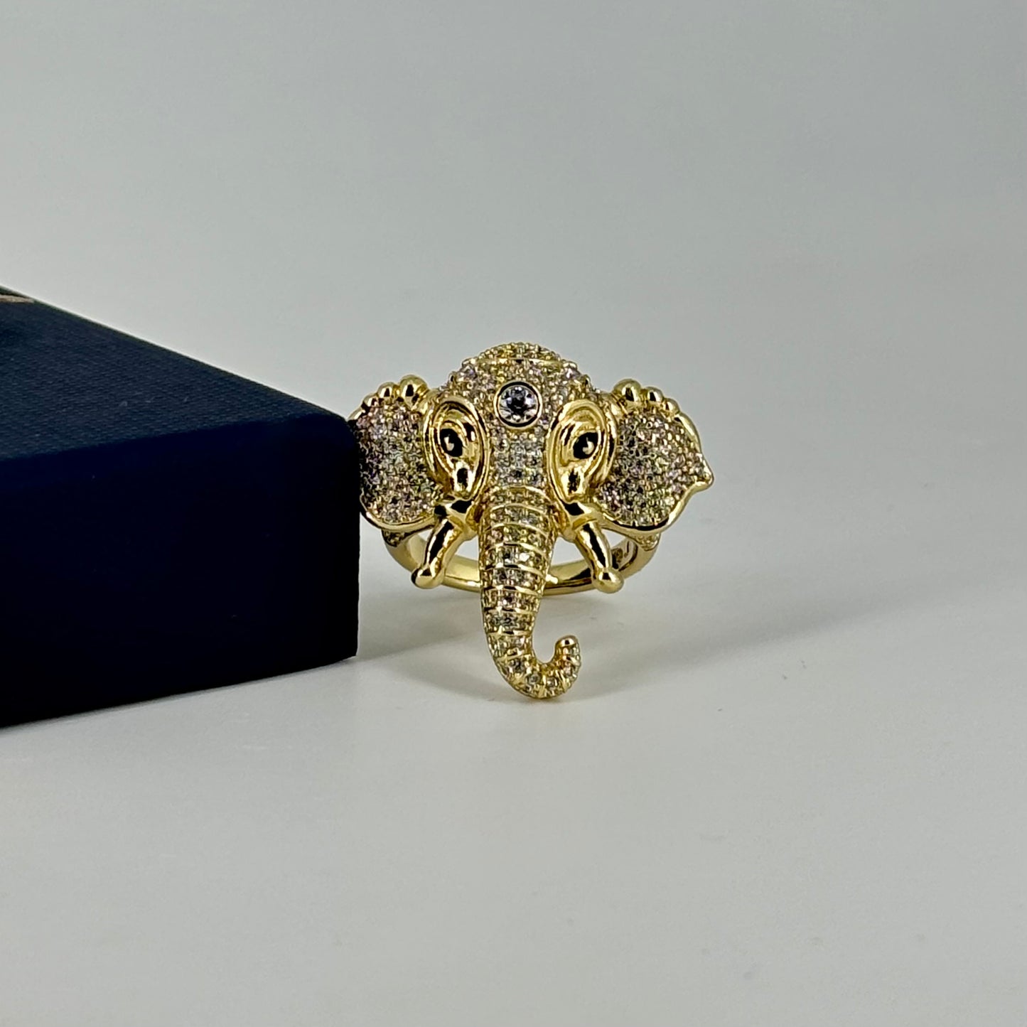 Royal Elephant Gold-Plated Ring